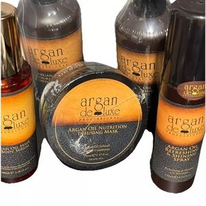 Argan Deluxe  Shampoo & Conditioner, Mask, Spray, Hair Oil & Body Serum(set Of 5